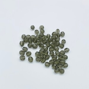 Gray faceted czech glass beads