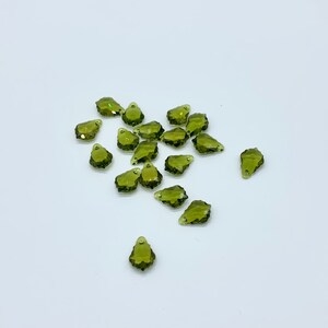 Olive green Swarovski baroque crystal drops