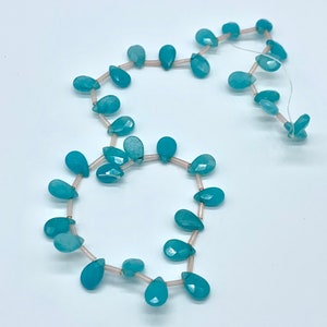 Aqua quartz faceted briolette