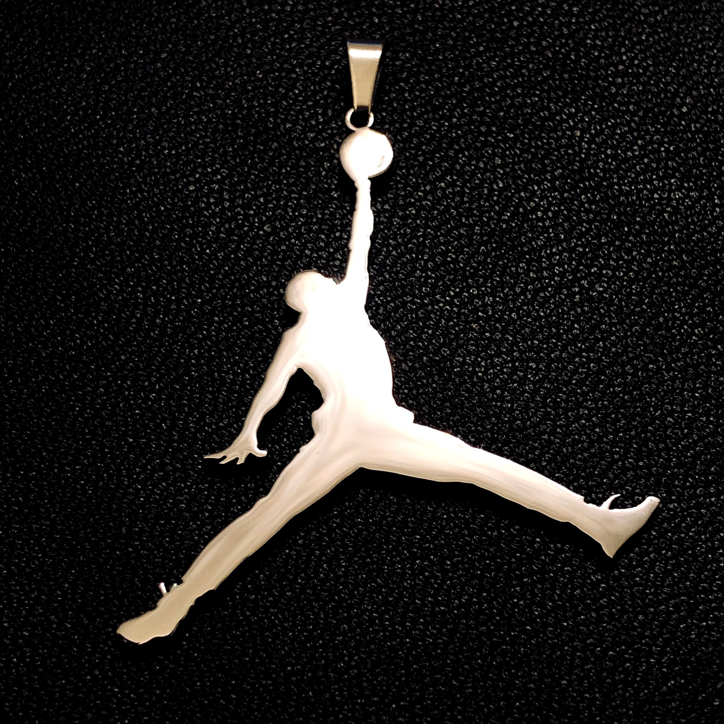 Air Jordan Nike Logo Necklace Pendant Chain Etsy