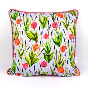 Cushion, Floral Cushion, Homewares, Home Decor, Soft Furnishings, Home and Living, Floral Print, Tulips Print, Home accessories, Gift ideas