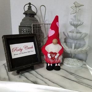 Gnome Valentine, Valentines Day Decor &quot; LOVIE&quot;