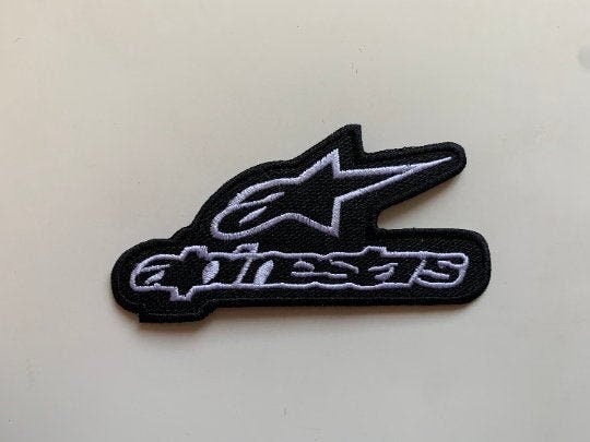 decorate on Fabrics Black alpinestars Logo iron on,sewing,Patch decorate on Fabrics Black alpinestars Logo iron on,sewing,Patch