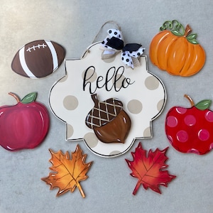 Mini Fall and Halloween Pieces for Interchangeable Welcome Sign Door Hanger