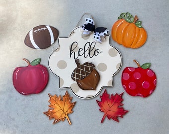 Mini Fall and Halloween Pieces for Interchangeable Welcome Sign Door Hanger