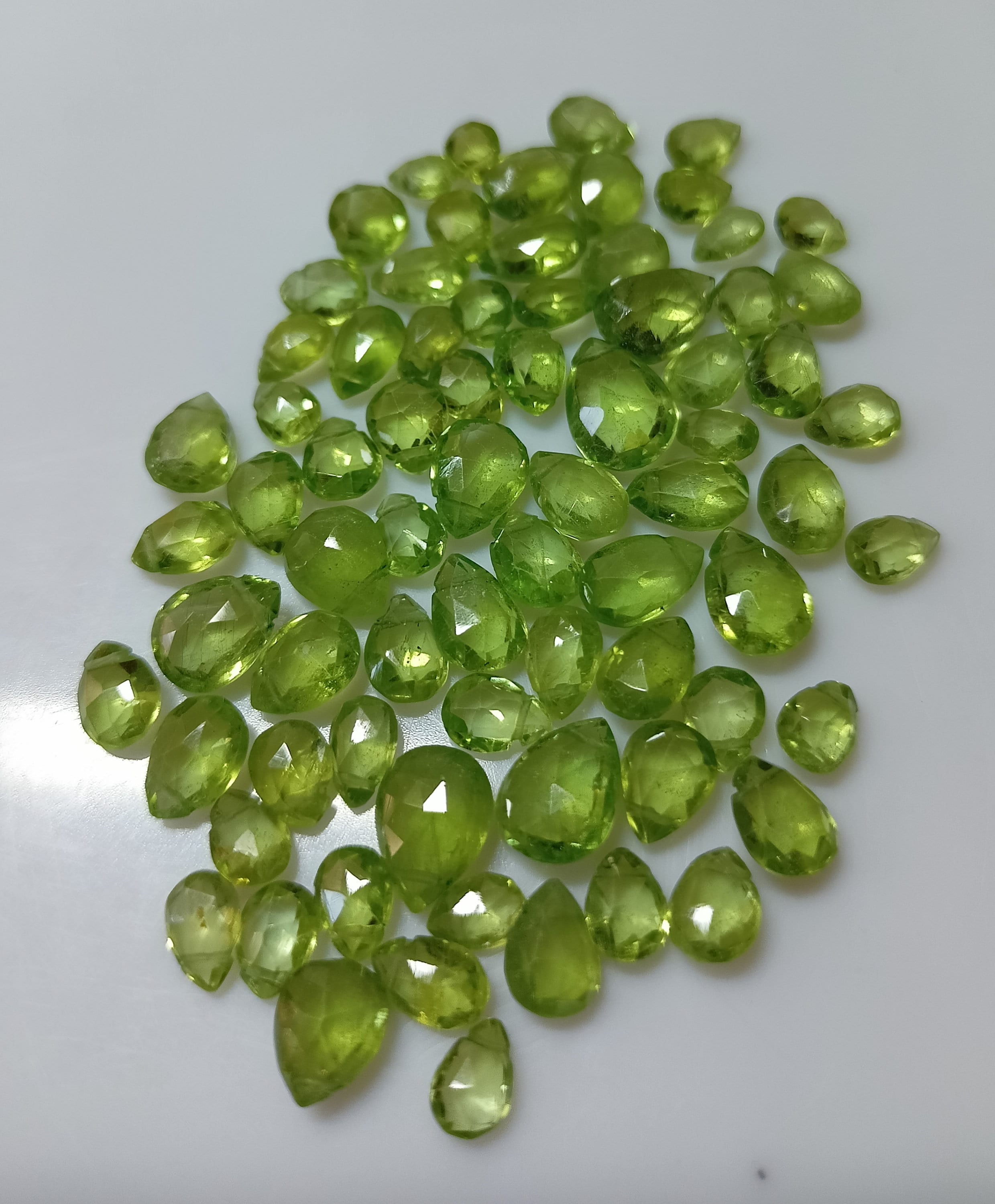 10 Pieces Lot Natural Peridot Gemstone, Natural Peridot Teardrops Best