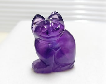 Escultura de gato em ametista: pingente de pedra preciosa natural (117,8 ct)