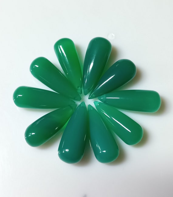 Christmas Sale Green Onyx Natural Green Onyx Cabochon Drops Best for Silver Jewelry Earrings Jewelry Pendant Necklace 74.2 CT. Etsy