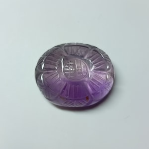 Amethyst Carving, Oval Shape Carving, Natural Amethyst Gemstone carving, Use For Jewelry Making, Pendant jewelry.   38.5 ct.      S-812