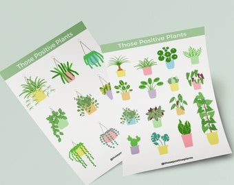 Plant Sticker Sheets, gardening stickers, plant lover gift, botanical stickers