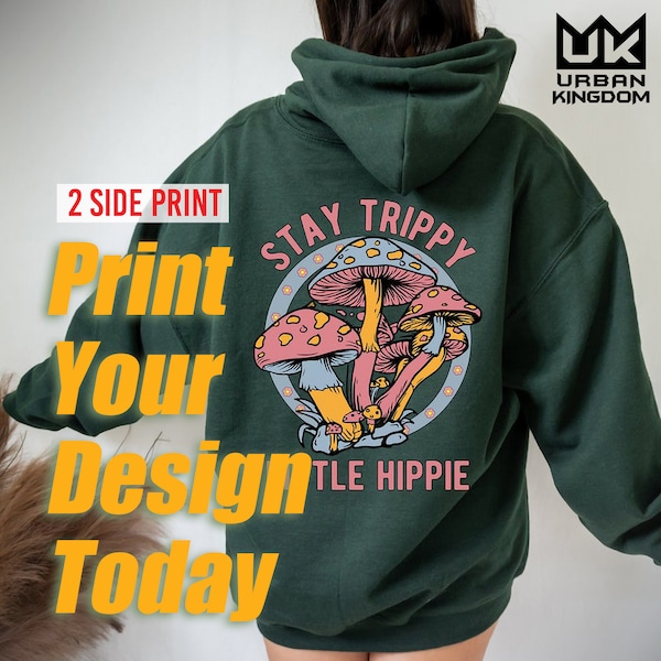 Custom Hoodie Unisex, 2 Side, Fast Custom Printing, Personalized, Design your own shirt, Logo, and Gift.