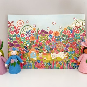 Garden Hideout art print | Illustration | Whimsical art | Children's picture book | Wall art