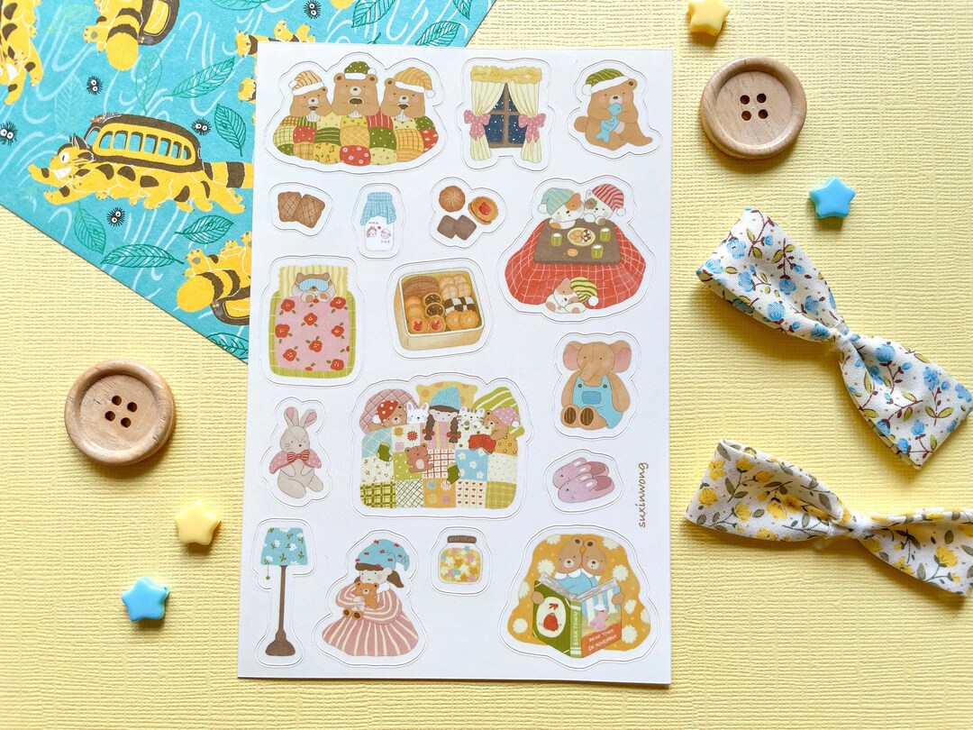 Pajamas Party Sticker Sheet - Etsy