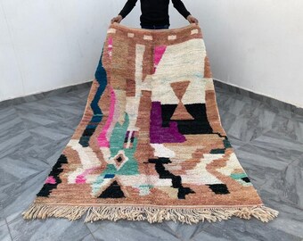 Authentic Moroccan Rug, Abstract Rug, colorful Rug, Hand knotted Rug