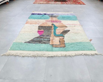 Boho MAROKKAANSE RUG , Marokkaans tapijt van wol , Marokkaans tapijt , vintage Marokkaans tapijt , handgemaakt tapijt , marokkaans tapijt