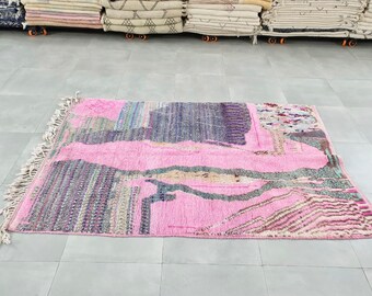 MAROKKAANSE ROZE RUG, vintage Marokkaans tapijt, traditioneel Marokkaans tapijt, marokkaans wollen tapijt, marokkaans tapijt, woonkamer marokkaans tapijt