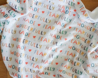 Fearfully and Wonderfully Made Blanket-Biblical Children's Blankets-Psalms 139:14 -Christian Baby/Kids Blanket