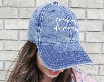 Raising Disciples Hat-Baseball Cap-Dad Hat-Christian Apparel-Vintage Washed