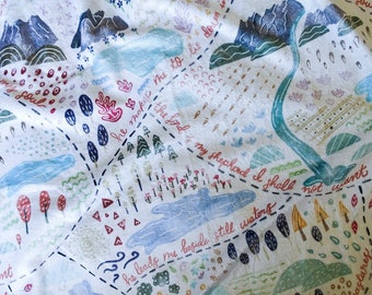 Psalm 23 Blanket-Watercolor Abstract Landscape-The Lord Is My Shepherd