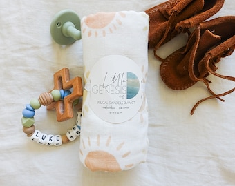 Shine Bright/Be The Light Muslin Swaddle -Baby Blanket-Bamboo/Cotton
