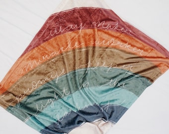 Baby Blanket- Rainbow Baby-Way Maker-Miracle Worker-Promise Keeper-Minky Blanket-Jersey Swaddle-Sherpa Blanket-Fleece Blanket