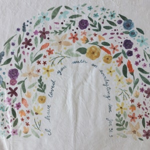 Floral Regenbogen Decke-Biblische Decken-Jeremia 31: 3-Christian Decke