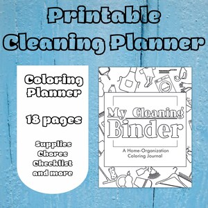 Printable Cleaning Planner: A Home Organization Coloring Planner, Instant Download PDF