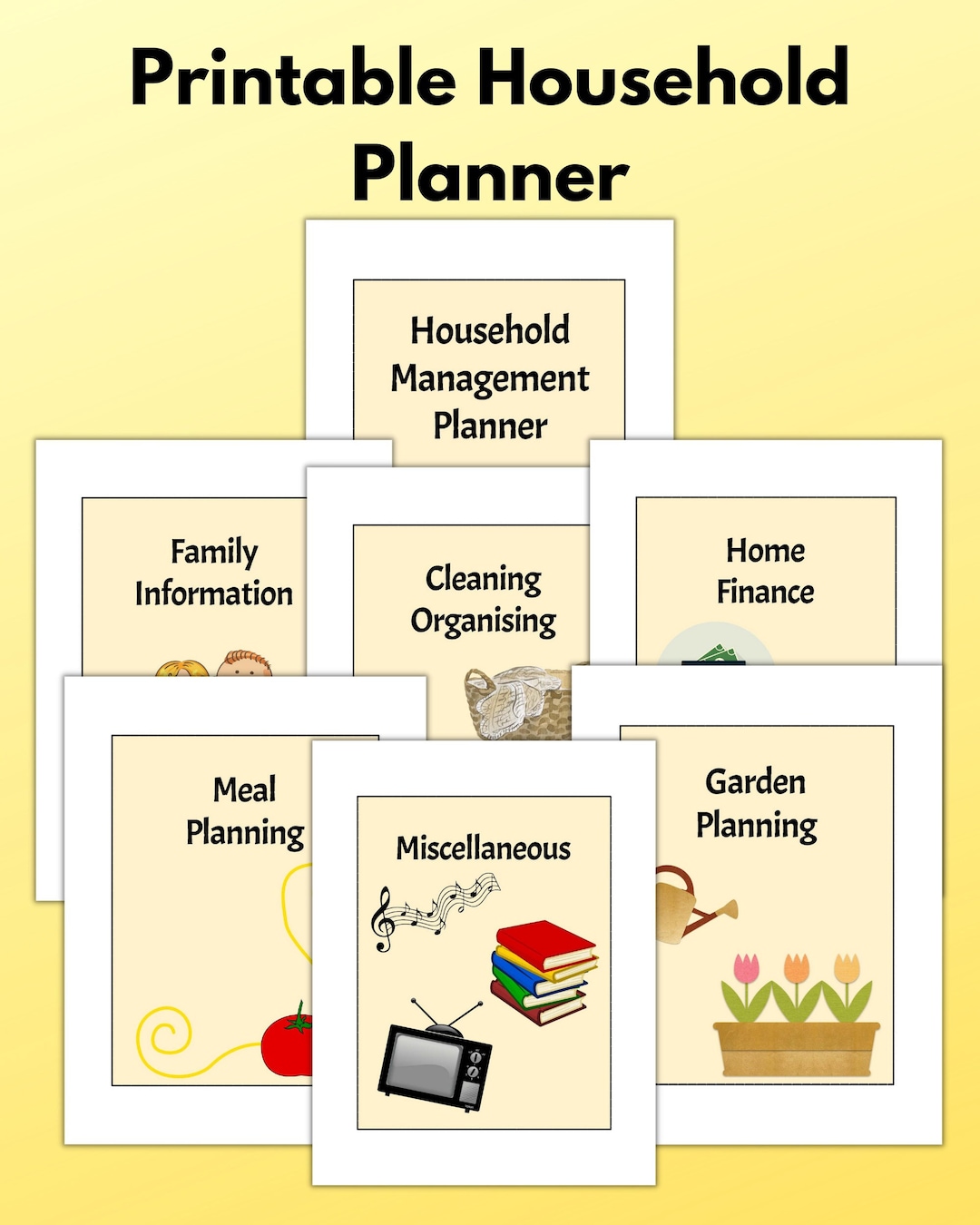 Printable Household Planner, Family Management, Organizer, Instant ...