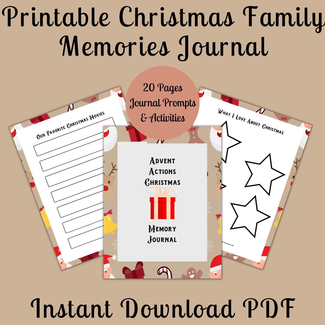 Printable Christmas Memory Journal, Advent Journal, Family Memories ...