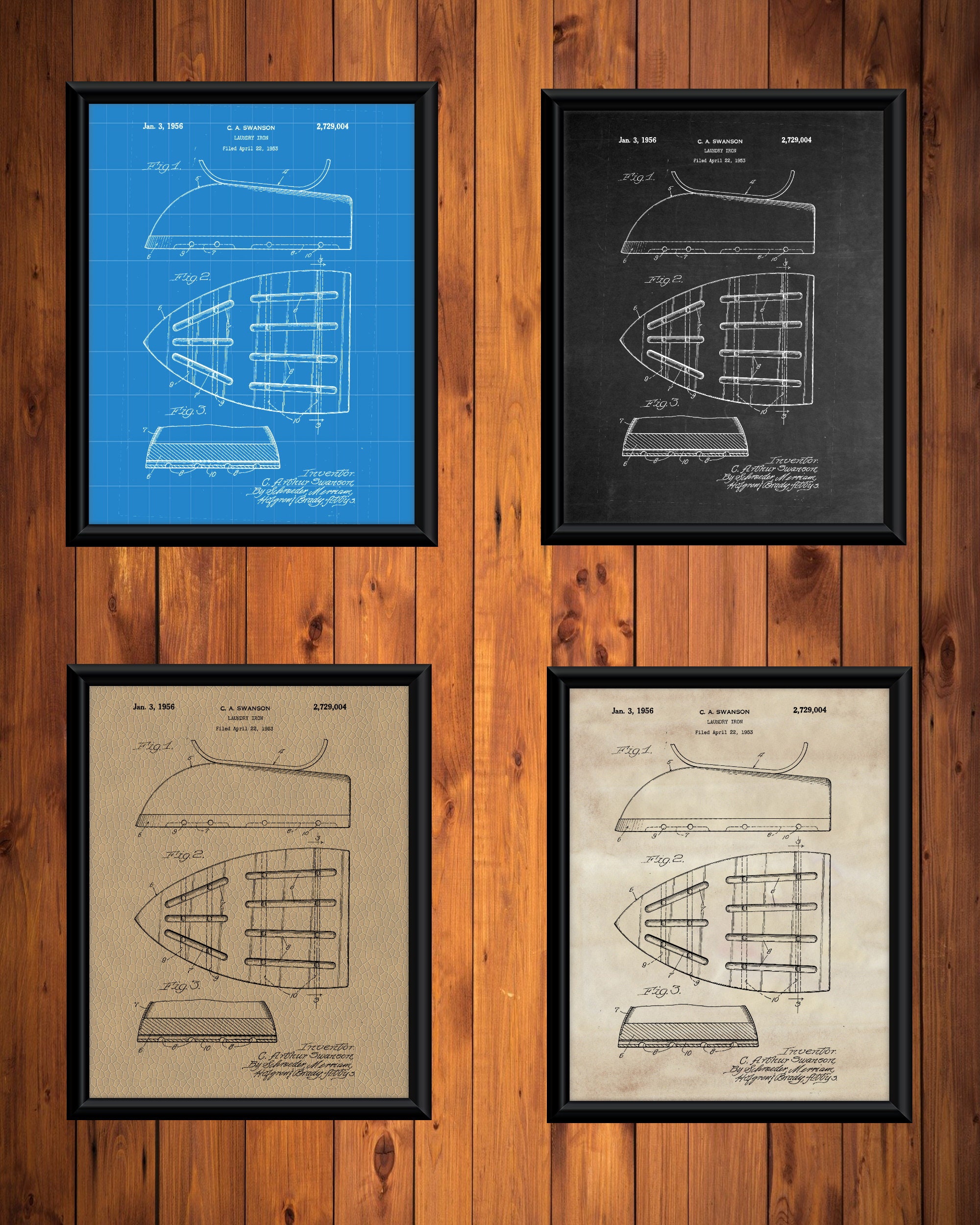 Plancha de lavandería impresión de patente arte de pared | Etsy