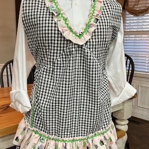Black & White Checker Gingham Apron