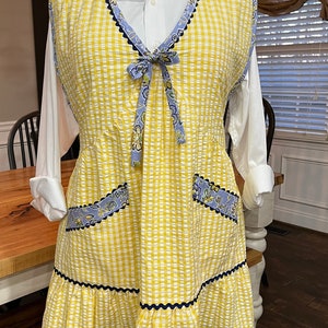 Yellow & White Checker Gingham Apron
