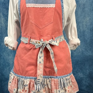 Upcycled 3 Pocket Pink Denim Apron