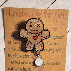 Cute Voodoo Doll Badge Reel