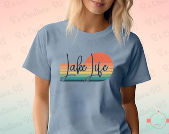 Retro Lake Life PNG, Summer Shirt Design (Digital Download)