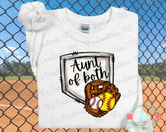 Aunt of Both PNG, Baseball and Softball, PNG, Digital Download, Sublimation