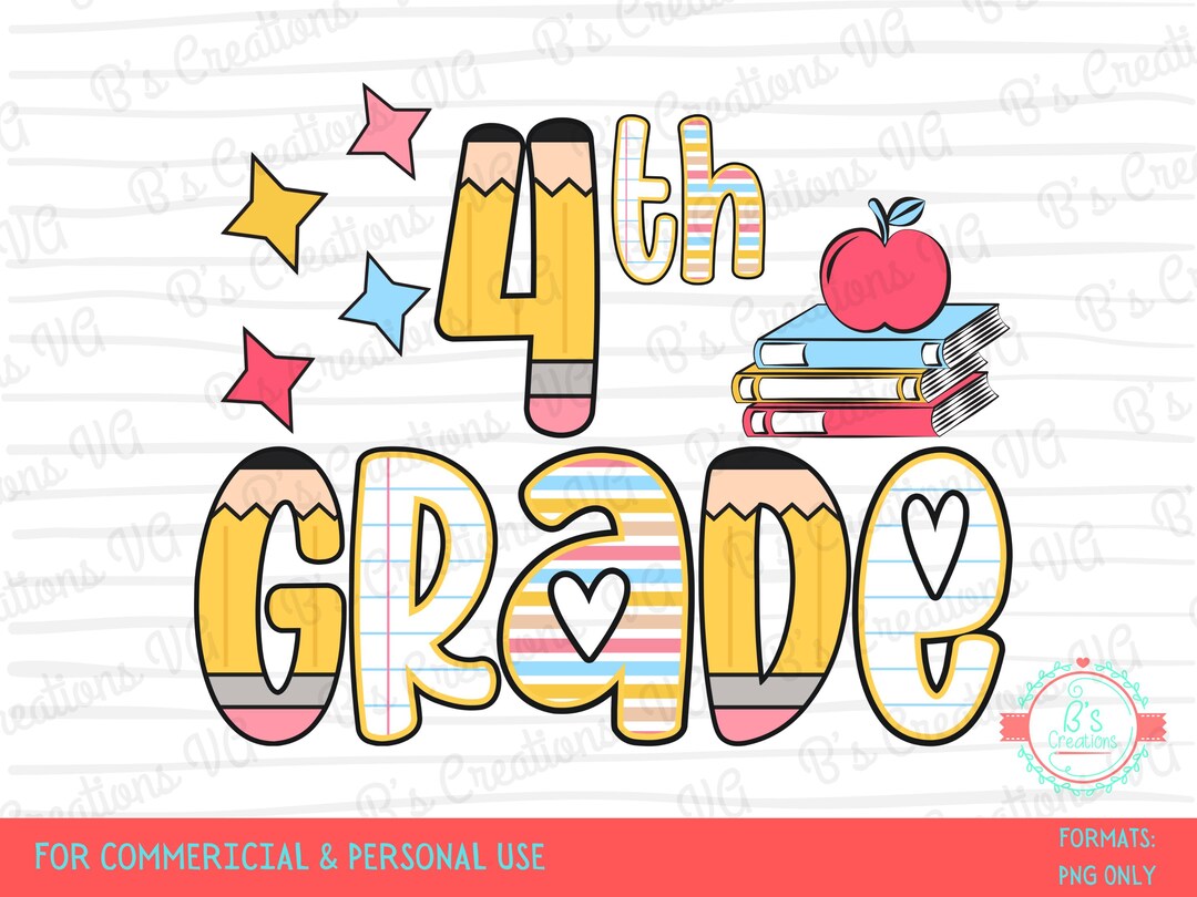 4th Grade Doodle Letters, Back to School, Instant Download, Digital ...