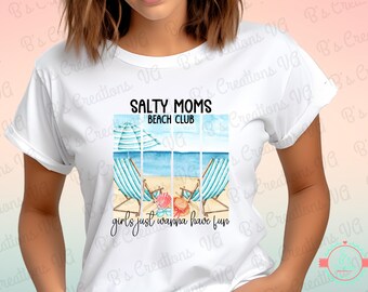 Salty Moms Beach Club PNG, Summer Shirt Design (Digital Download)