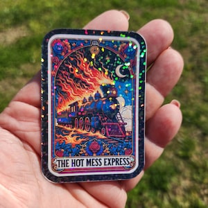 Aimant flexible carte de tarot Hot Mess Express, gobelet 30 oz et 40 oz, tasse aimantée, cadeau pour vous, cadeau pour elle, cadeau pour lui