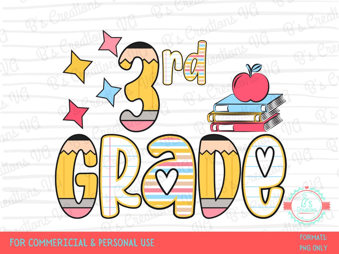 3rd Grade Doodle Letters, Back to School, Instant Download, Digital ...