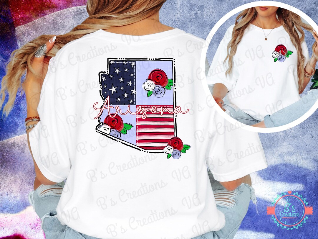 State Patchwork Arizona State Patchwork Design – Red, White & Blue (PNG Digital ...