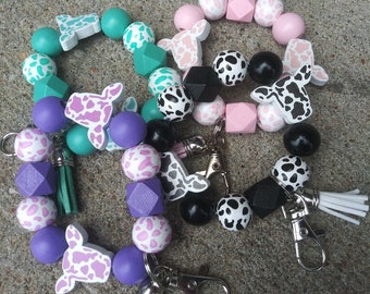 Cow Wooden Beads Wristlet