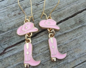 Pink Cowgirl Charm Earrings