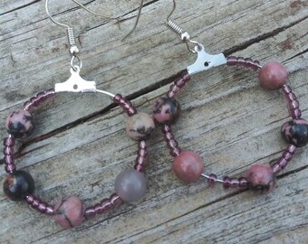 Western Beaded Hoop Earrings