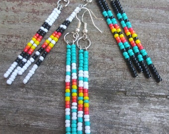 Multi Strand Western Beaded Earrings