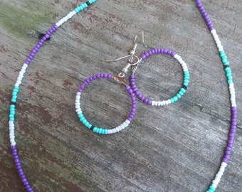 Western Beaded Choker & Earring Combo