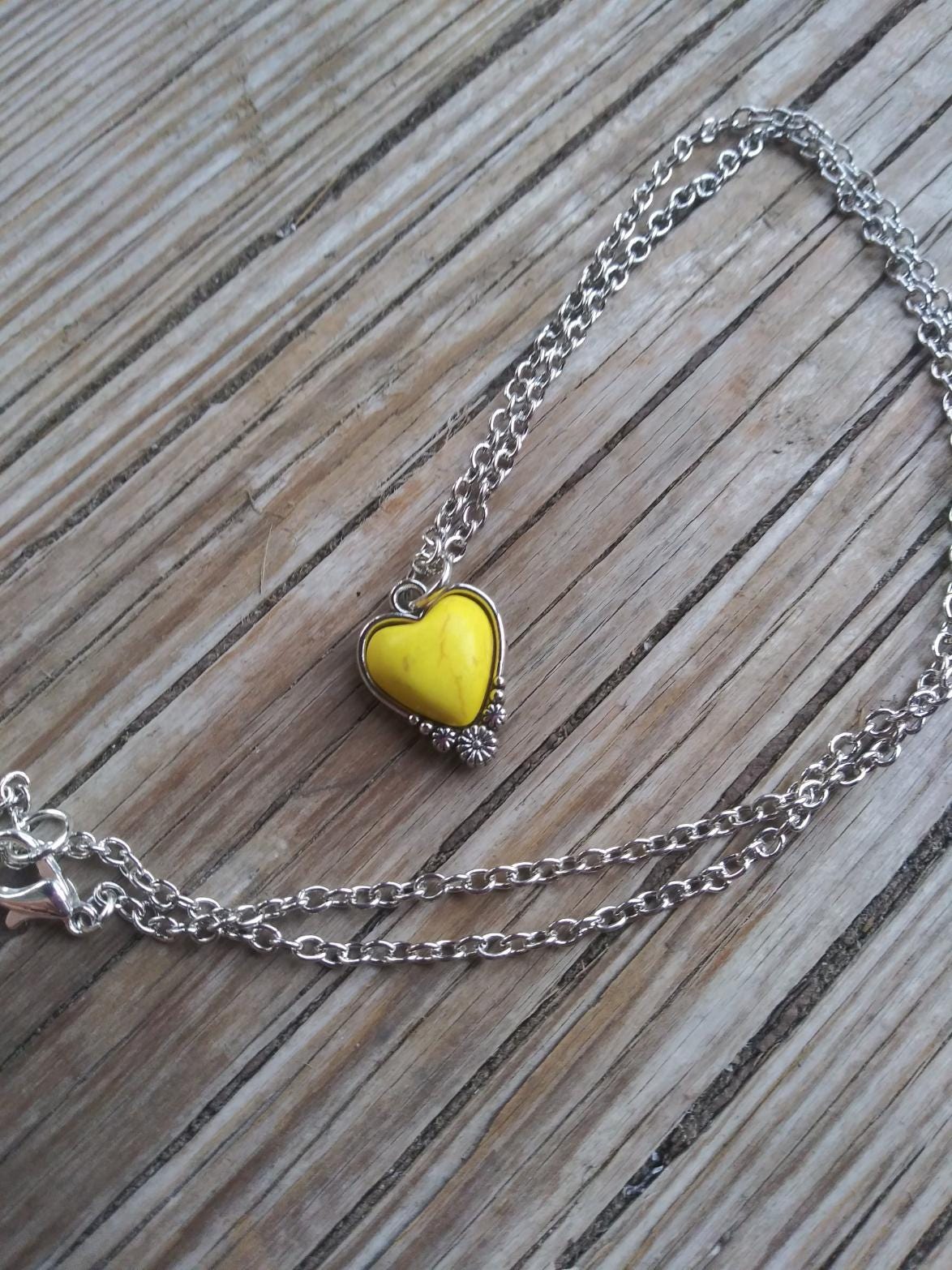 Colorful Gemstone Heart Necklace