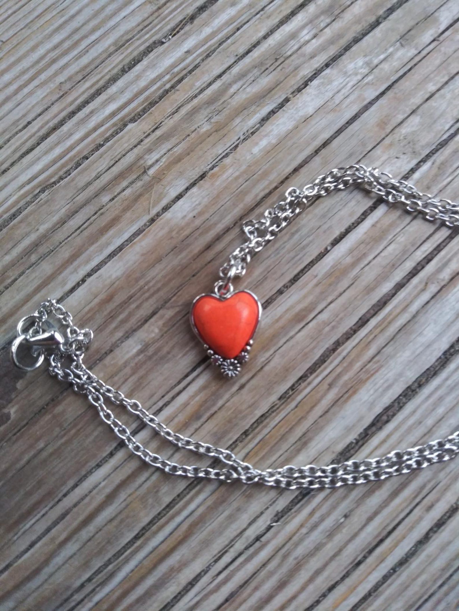 Stone Heart Necklace in Multi