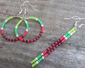 Watermelon Beaded Earrings