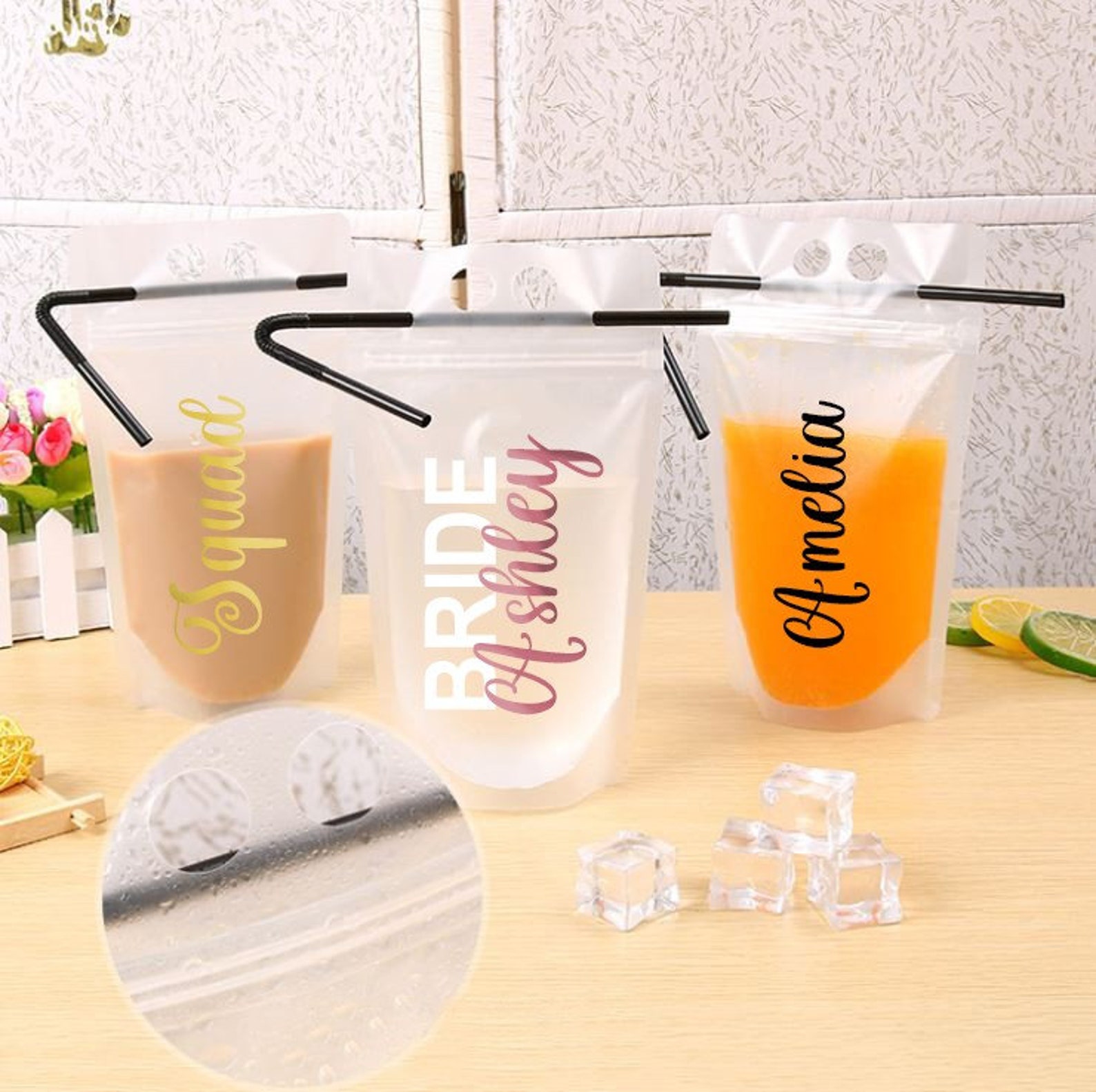 Drink Pouches Juice Pouches Alcohol Drink Pouches Reusable Etsy